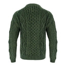 Men's Traditional Heavyweight Aran Sweater Green Back View Gaelsong