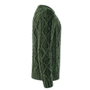 Men's Traditional Heavyweight Aran Sweater Green Side View Gaelsong