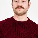 Men's Traditional Heavyweight Aran Sweater Wine Gaelsong