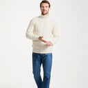 Supersoft Merino Turtleneck Aran Sweater White Color Studio Gaelsong