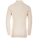Supersoft Merino Turtleneck Aran Sweater White Studio Gaelsong