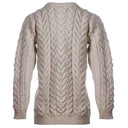 A20291 Ladies Cable Knit Irish Sweater White Color Side View Gaelsong