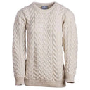 A20291 Ladies Cable Knit Irish Sweater White Front Studio Gaelsong