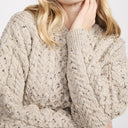 Women's Crew Neck Irish Fisherman Sweater Skiddaw  Gaelsong