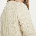 Ladies Merino Wool Aran Sweater Side View Gaelsong