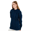A20294 Ladies Heavyweight Aran Fisherman Sweater Navy Gaelsong
