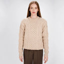 A20294 Ladies Heavyweight Aran Fisherman Sweater Parsnip Color Studio Gaelsong

