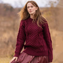 A20294 Ladies Heavyweight Aran Fisherman Sweater Lifestyle  Gaelsong
