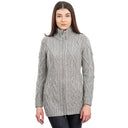 A20300 Irish Cable Knit Cardigan with Full Zipper Grey Color Gaelsong
