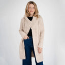 A20301 Women's Long Side Zip Irish Cardigan Parsip  Gaelsong
