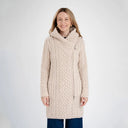 A20301 Women's Long Side Zip Irish Cardigan Parsnip Color Studio Gaelsong
