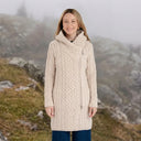 A20301 Women's Long Side Zip Irish Cardigan Parsnip Color Lifestyle Gaelsong
