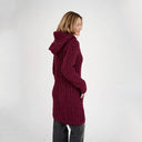 A20301 Women's Long Side Zip Irish Cardigan Red Color Side View  Gaelsong
