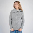 Ladies Irish Merino Zip Neck Sweater