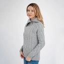 Ladies Irish Merino Zip Neck Sweater