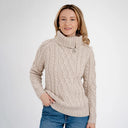 Ladies Irish Merino Zip Neck Sweater