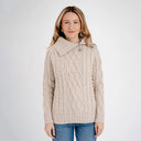 Ladies Irish Merino Zip Neck Sweater