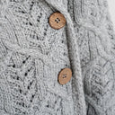 A20303 Merino Wool Aran Leaf Irish Coat Grey Gaelsong
