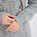 A20303 Merino Wool Aran Leaf Irish Coat Grey color Gaelsong
