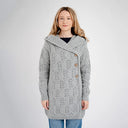 A20303 Merino Wool Aran Leaf Irish Coat Grey color studio Gaelsong
