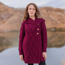 100% Merino Wool Leaf Irish Coatigan
