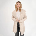 A20303 Merino Wool Aran Leaf Irish Coat Parsnip color Front  View Gaelsong
