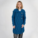 A20303 Merino Wool Aran Leaf Irish Coat Blue color studio Gaelsong

