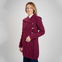 A20303 Merino Wool Aran Leaf Irish Coat Red color studio Gaelsong
