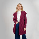 A20303 Merino Wool Aran Leaf Irish Coat Red Gaelsong
