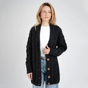 A20304 Women's Traditional Shawl Collar Irish Cardigan Charcoal C Gaelsong
