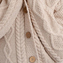 A20304 Women's Traditional Shawl Collar Irish Cardigan Parsnip Color Front  Gaelsong
