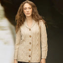 A20304 Women's Traditional Shawl Collar Irish Cardigan Parsnip Gaelsong
