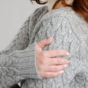 A20305 Merino Long Open-Front Irish Coat Grey Color Gaelsong
