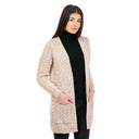 A20305 Merino Long Open-Front Irish Coat Parsnip Gaelsong
