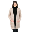 A20305 Merino Long Open-Front Irish Coat Parsnip Color Studio Gaelsong
