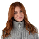 A20306 Ladies Merino Irish Bomber Jacket Grey Studio Gaelsong
