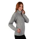 A20306 Ladies Merino Irish Bomber Jacket Grey Side View Gaelsong

