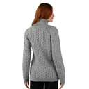 A20306 Ladies Merino Irish Bomber Jacket Grey Back View Gaelsong
