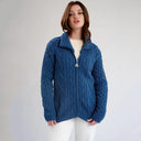 A20306 Ladies Merino Irish Bomber Jacket Blue Color Gaelsong
