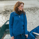 A20306 Ladies Merino Irish Bomber Jacket Blue Color Lifestyle Gaelsong