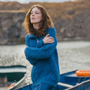 A20306 Ladies Merino Irish Bomber Jacket Blue Color Lifestyle Gaelsong