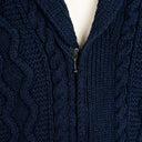 A20308 Men's Irish Wool Zip Front Cardigan Navy Color Gaelsong