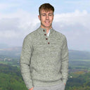A20313 Color OAT MEAL Buttoned Mens Fisherman Knit Jumper Gaelsong