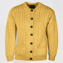 
A20315 YELLOW Colour Merino Aran Designed Women's Irish Cardigan Gaelsong
