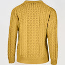 
A20315 YELLOW Colour Merino Aran Designed Women's Irish Cardigan Back View Gaelsong
