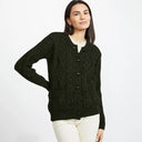 A20317 MOSS GREEN Color Ladies Traditional Aran Lumber Jacket Gaelsong
