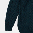 A20318 Color MALLARD Mens Aran Honeycomb Fisherman Jumper Closeup View Gaelsong
