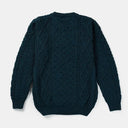 A20318 Color MALLARD Mens Aran Honeycomb Fisherman Jumper Back View Gaelsong
