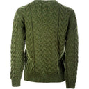 A20319 Color MEADOW GREEN Cable Knit SuperSoft Merino Wool Lumber Jacket Back Side Gaelsong