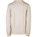 A20319 Color NATURAL WHITE Cable Knit SuperSoft Merino Wool Lumber Jacket Back Side Gaelsong
